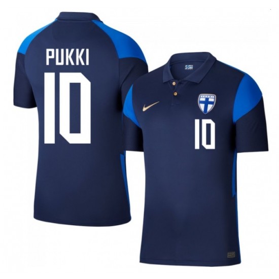 Camisola Finlândia Teemu Pukki 10 Equipamento Segundo Euro 2020 Manga Curta